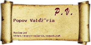 Popov Valéria névjegykártya